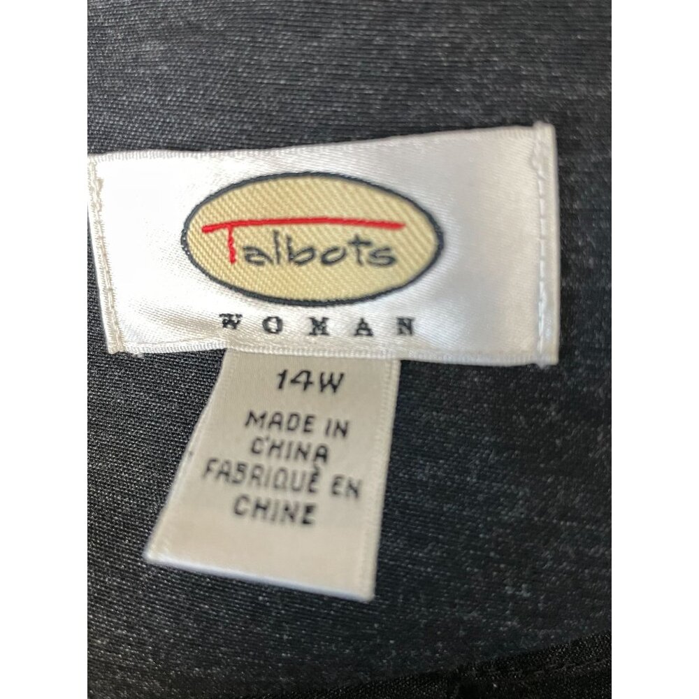 Talbots Women's Charcoal Gray Sleeveless Side Buckle Fringe Hem Dress Size 14W - Picture 5 of 5